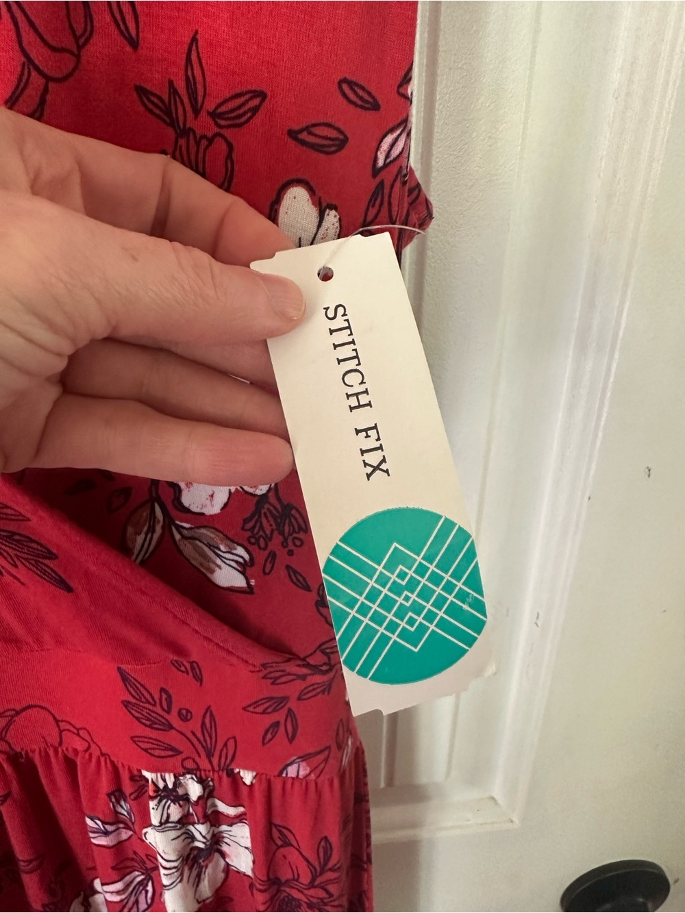 41 Hawthorn Red Floral V-Neck Wrap-Style Maxi Dress - Picture 7 of 9